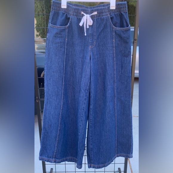 Universal Thread Denim - NWOT Universal Thread Dark Blue Wide-Leg Drawstring Jeans